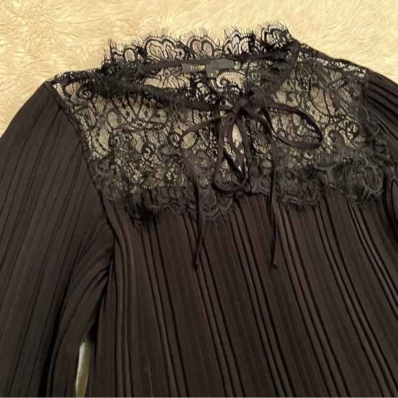 Maje Rockette Pleated Lace Dress in Black - Size Medium - Picture 8 of 9